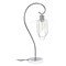 Lalia Home Modern Metal Scroll Table Lamp with Curved Metal Base and Clear Glass Shade - Chrome